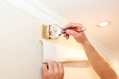 Pose de papier peint à Vieure — revêtements muraux et toiles de verre